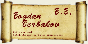 Bogdan Berbakov vizit kartica